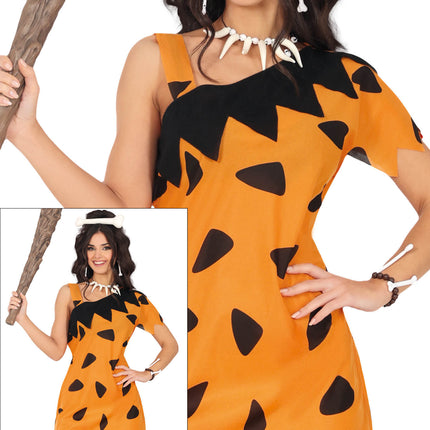 Robe de l'homme des cavernes Noir Orange Dames