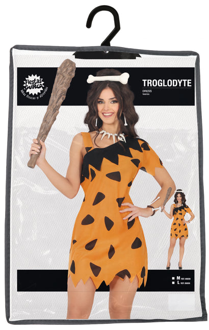 Robe de l'homme des cavernes Noir Orange Dames