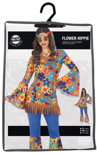 Hippie 60S Costume floral pour femme 3 pièces