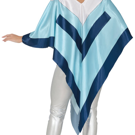 Poncho Disco 70S Bleu Dames