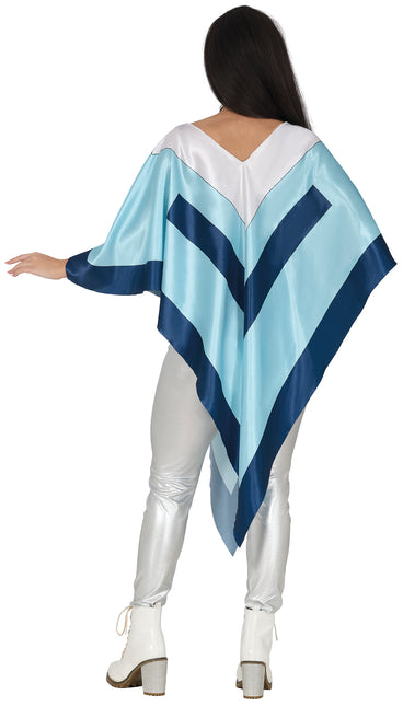 Poncho Disco 70S Bleu Dames