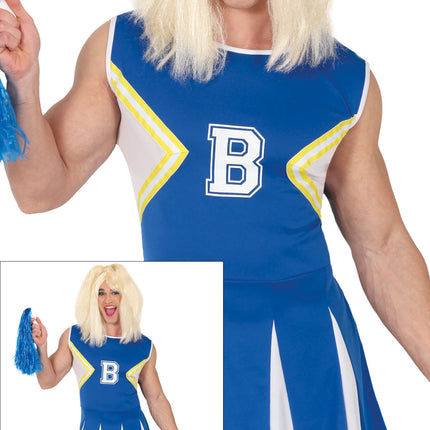 Costume de pom-pom girl bleu hommes