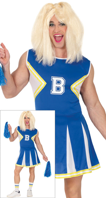 Costume de pom-pom girl bleu hommes