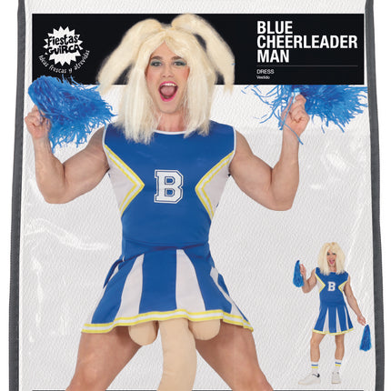 Costume de pom-pom girl bleu hommes