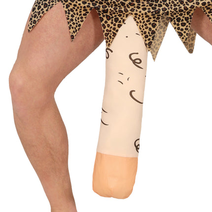 Pénis en costume d'homme des cavernes