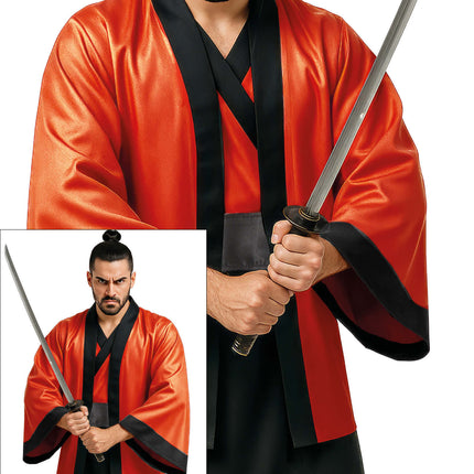 Kimono rouge noir 3 pièces pour hommes