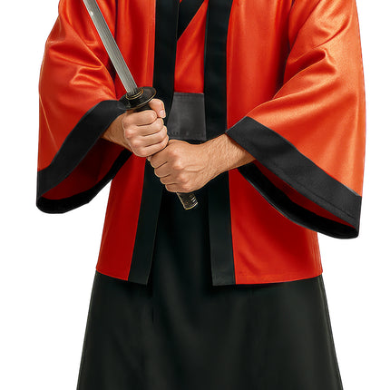 Kimono rouge noir 3 pièces pour hommes