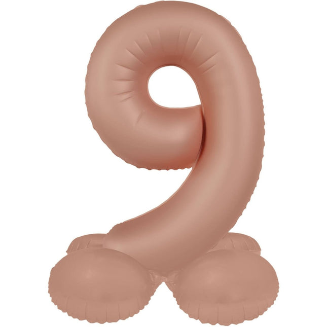 9 Jaar Cijfer Ballon Rose Goud Mat 72cm van Folat koop je bij Partywinkel