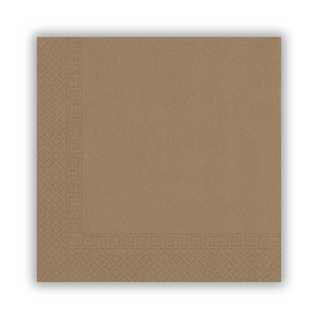 Serviettes de table marron en papier kraft 33cm 20pcs