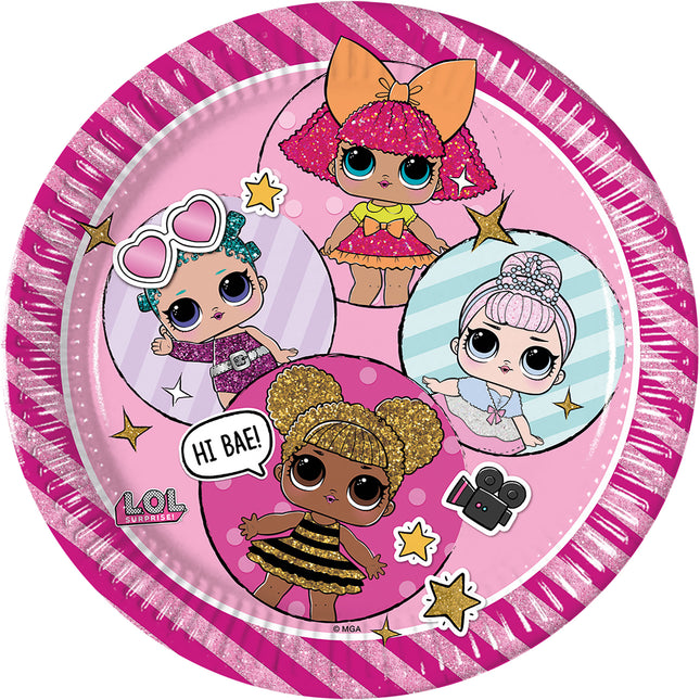 L.O.L. Glitterati Fsc Assiettes en papier Next Generation Grand 23Cm 8St