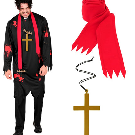 Costume d'Halloween Prêtre zombie pour homme