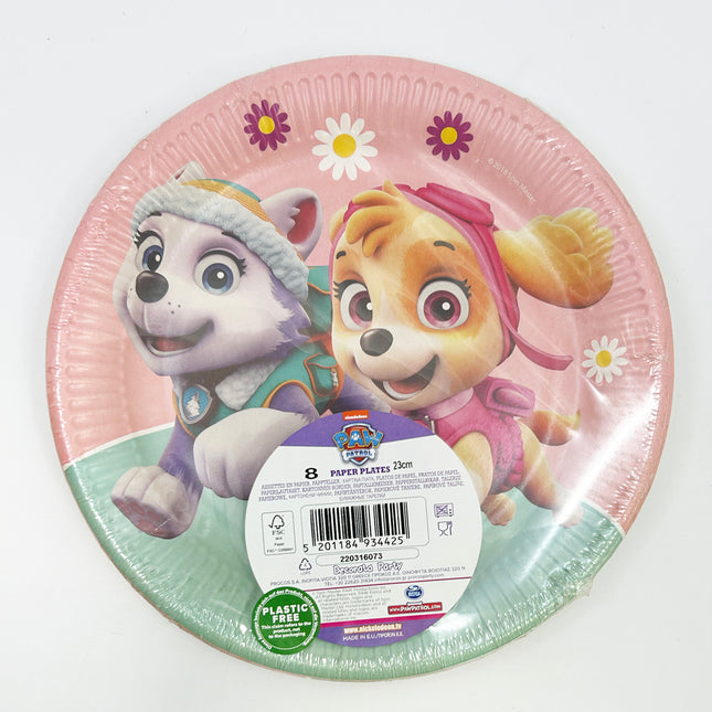 Paw Patrol Skye et Everest Assiettes en papier Fsc Next Generation Grand 23Cm 8St