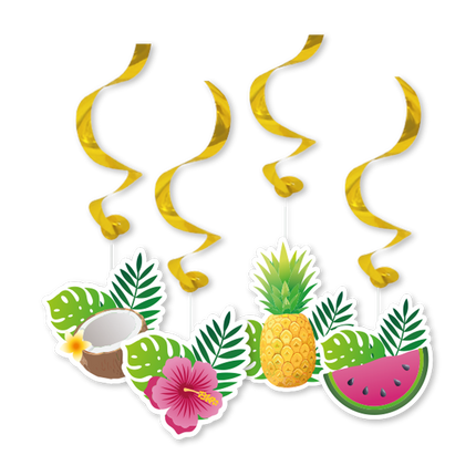Spirales à suspendre Hawaii, lot de 4