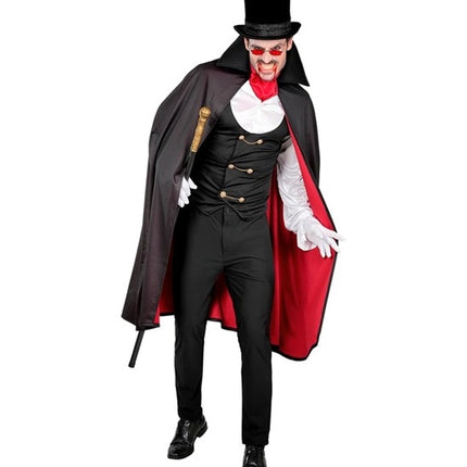 Costume d'Halloween de vampire rouge et noir, 4 pièces