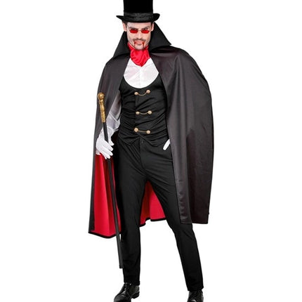 Costume d'Halloween de vampire rouge et noir, 4 pièces