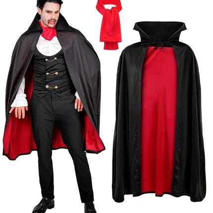 Costume d'Halloween de vampire rouge et noir, 4 pièces