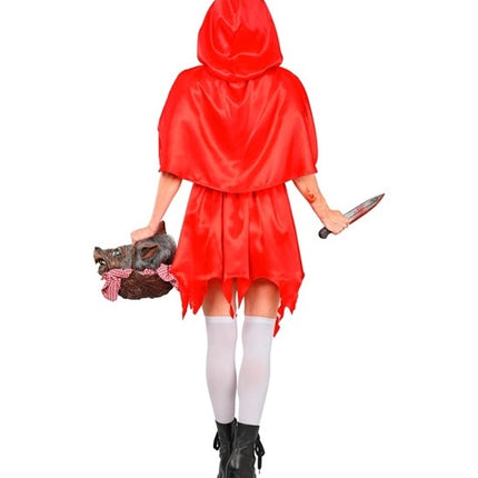 Robe d'Halloween rouge pour femme : Zombie Petit Chaperon rouge