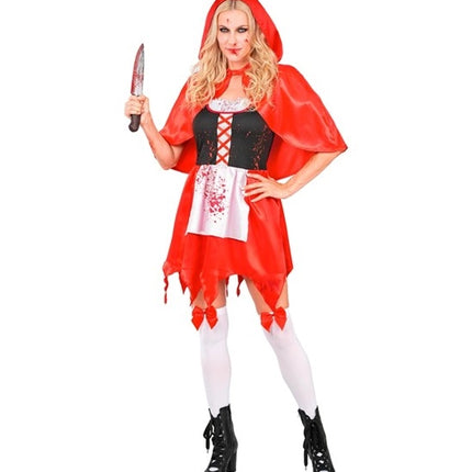 Robe d'Halloween rouge pour femme : Zombie Petit Chaperon rouge