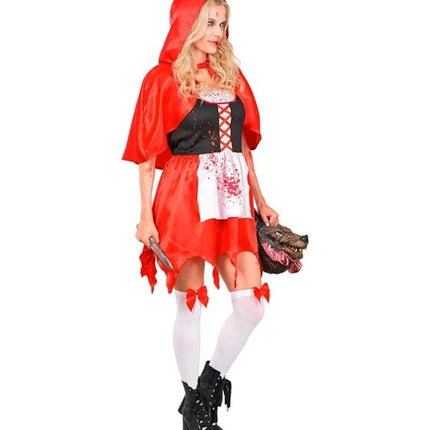 Robe d'Halloween rouge pour femme : Zombie Petit Chaperon rouge