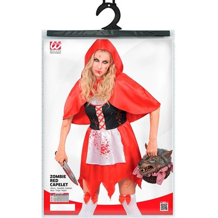 Robe d'Halloween rouge pour femme : Zombie Petit Chaperon rouge