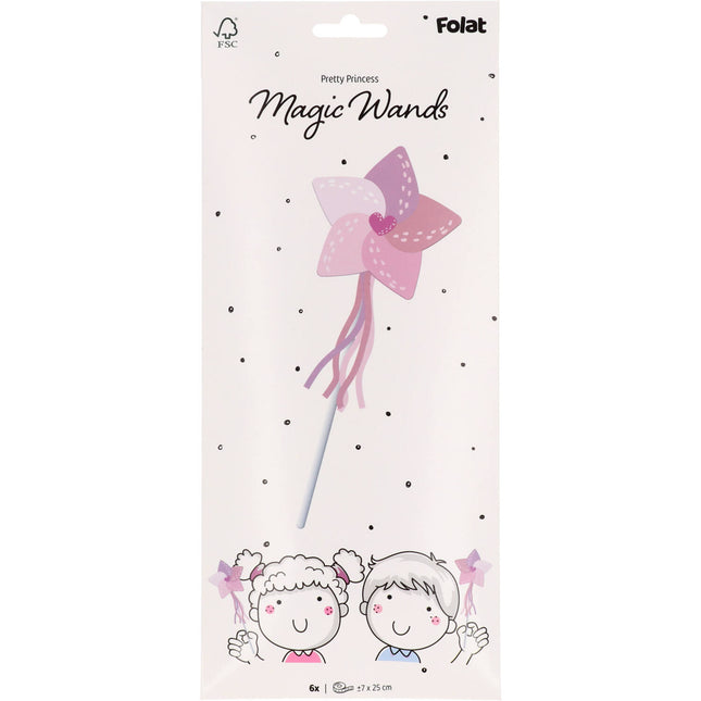 Baguette magique rose 26cm 6pcs