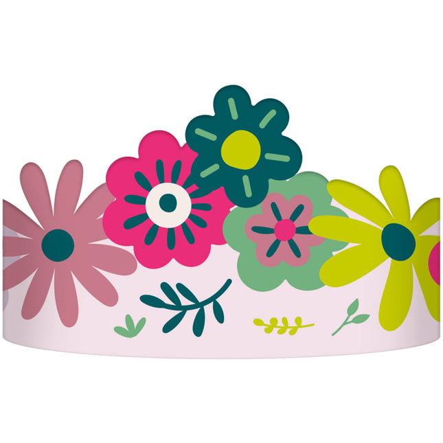 Couronne de fleurs Papier de couleur 6pcs