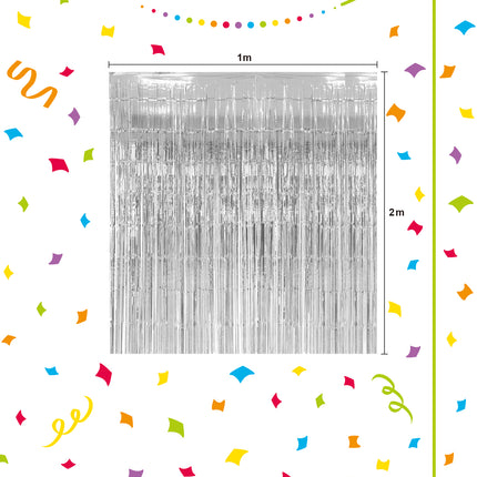 Party Essentials Rideaux argentés 1X2M 1St