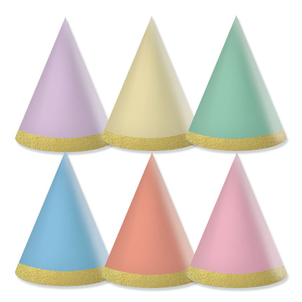 Party Essentials Fsc Unicolor Mini Hats In Pastel Colours 6St