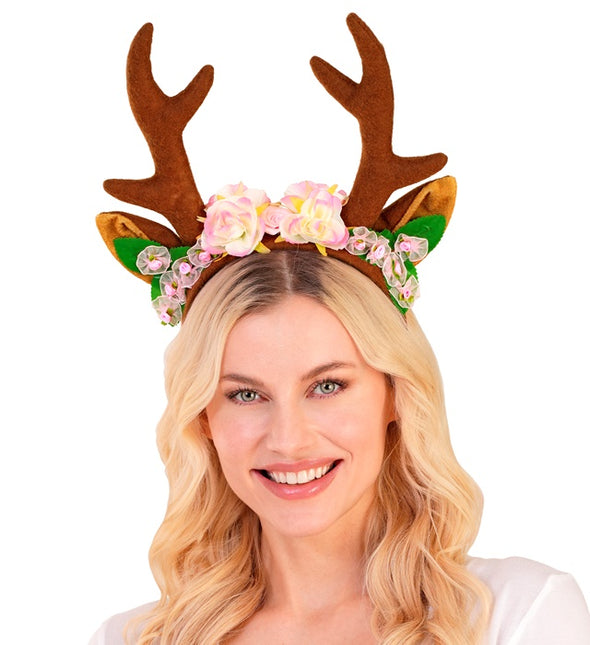 Bandeau de cheveux en forme de renne marron