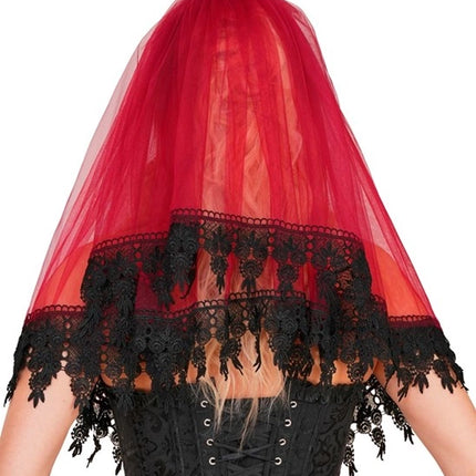 Voile d'Halloween rouge et noir
