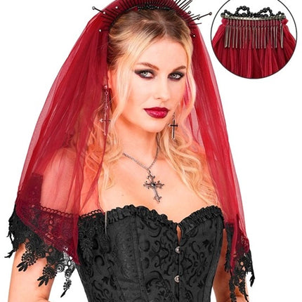 Voile d'Halloween rouge et noir