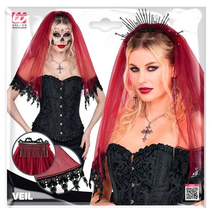 Voile d'Halloween rouge et noir