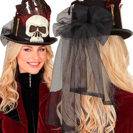 Chapeau d'Halloween High Voodoo And Bones