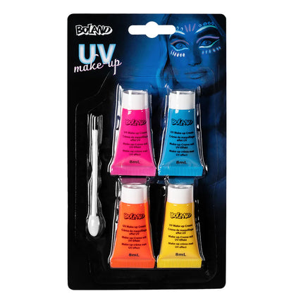 Kit de maquillage UV néon (maquillage à base d'eau, applicateur)
