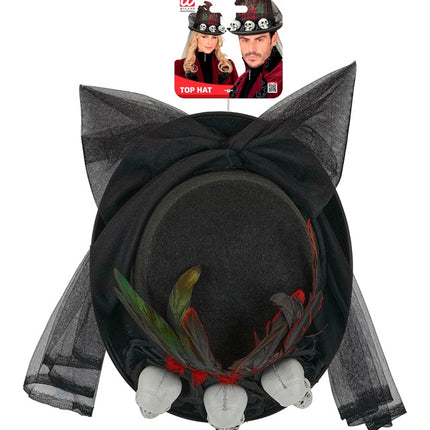 Chapeau d'Halloween haut avec des crânes