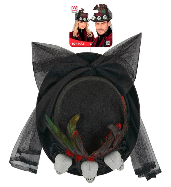 Chapeau d'Halloween haut avec des crânes