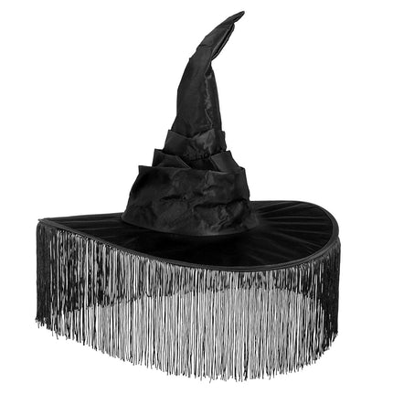 Chapeau de sorcière d'Halloween Franges noires
