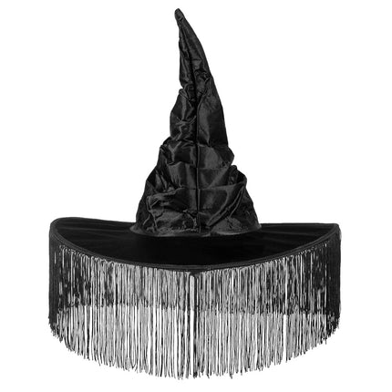 Chapeau de sorcière d'Halloween Franges noires