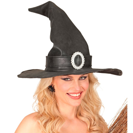 Chapeau de sorcière noir avec boucle
