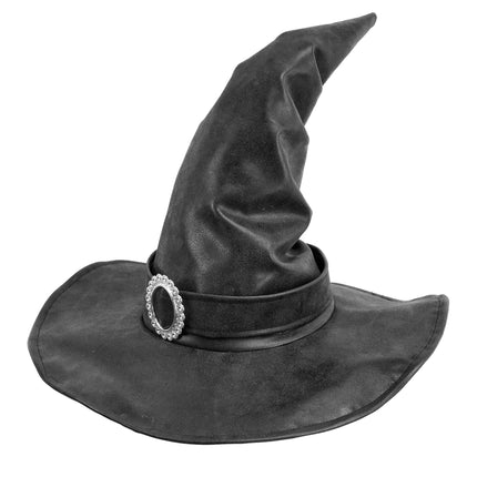 Chapeau de sorcière noir avec boucle