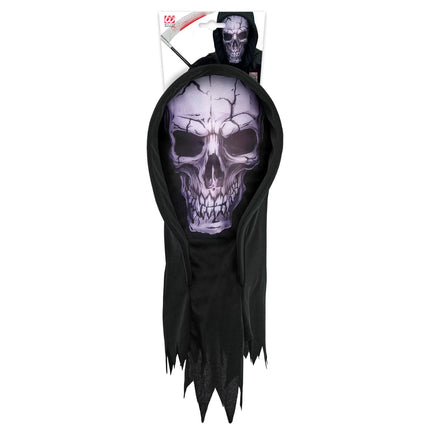Masque de squelette noir avec capuche