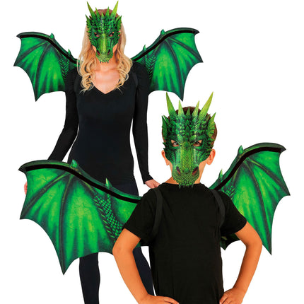 Costume de dragon vert