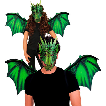 Costume de dragon vert
