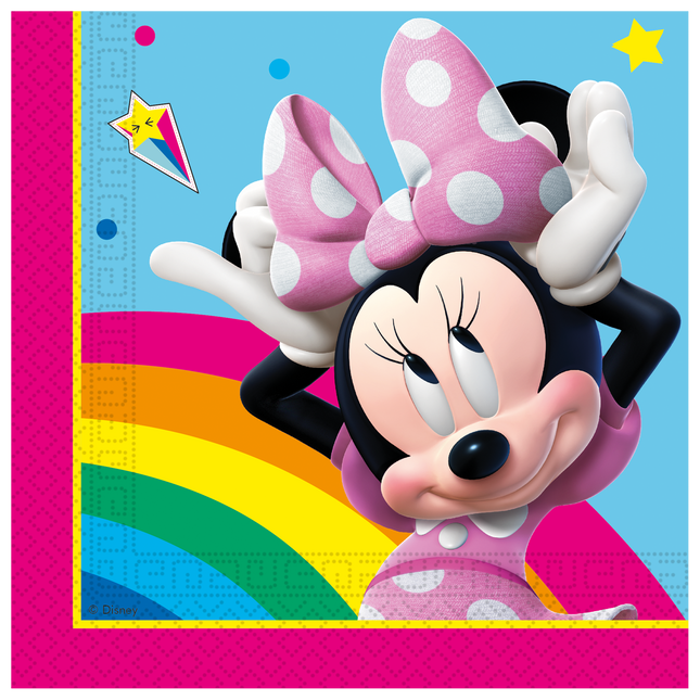 Serviettes de table Minnie Mouse colorées 33cm 20pcs