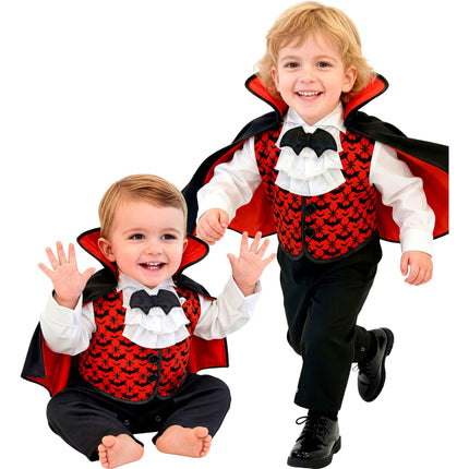 Costume de vampire rouge et noir pour bébé