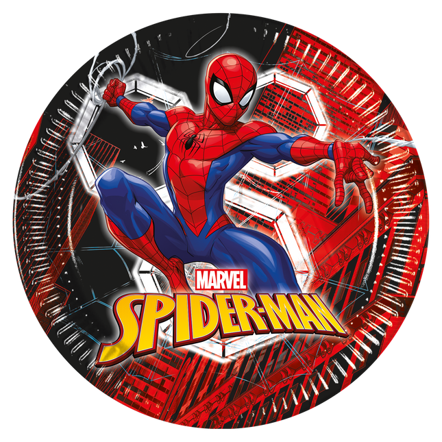 Assiettes Spiderman Web 23cm 8pcs