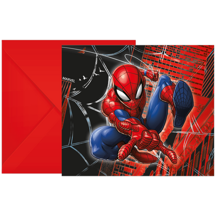 Papier d'invitation Spiderman 6pcs