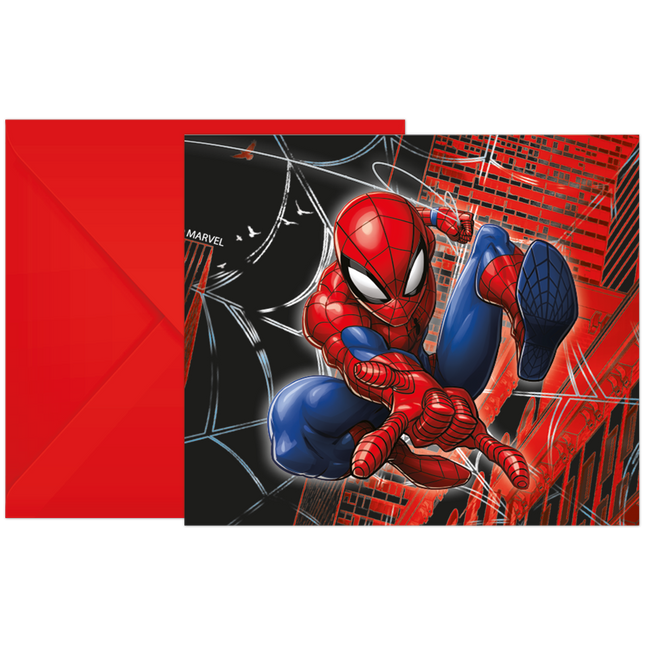 Papier d'invitation Spiderman 6pcs