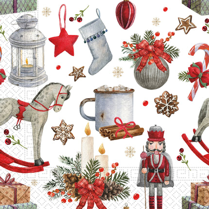 Serviettes de Noël Décoration de Noël 3 couches 33cm 20pcs