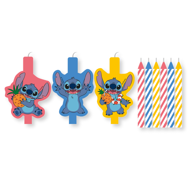 Stitch Candles Coloured 9 pieces